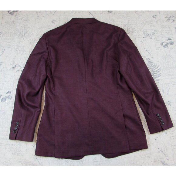 Bonobos Vitale Barberis Canonico Wool Slim Sz 42R burgundy sports coat  Blazer - Picture 6 of 6